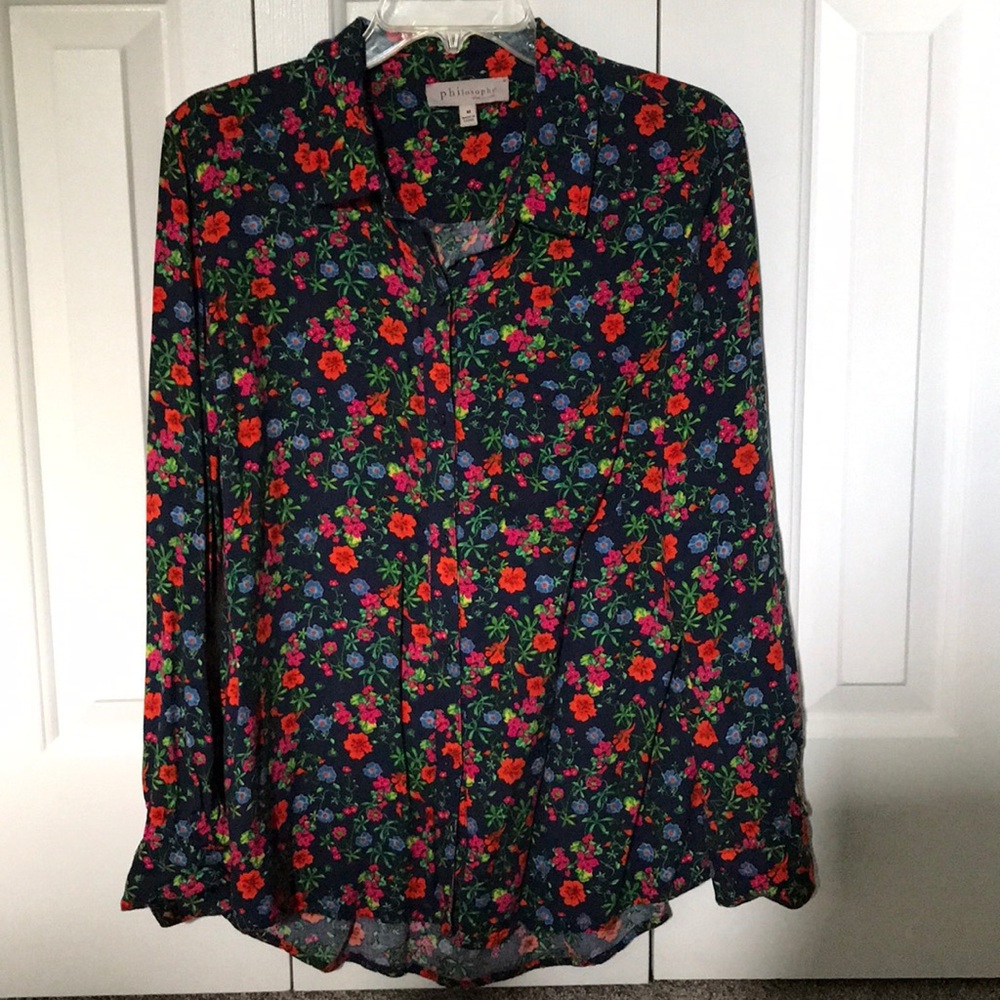 Philosophy Flower Button Down Shirt